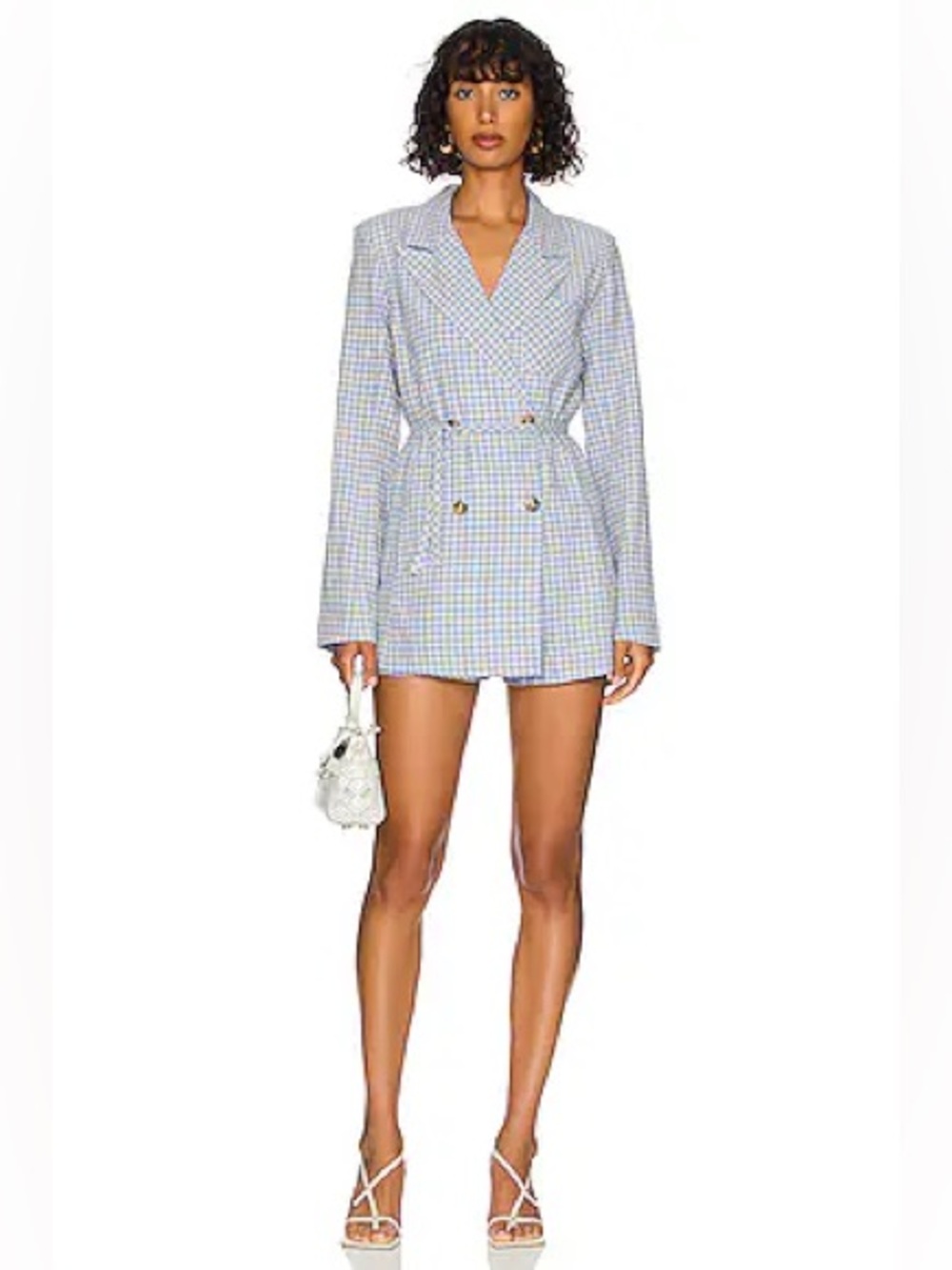 Free People Sweet and Salty Gingham Plaid Romper | 4